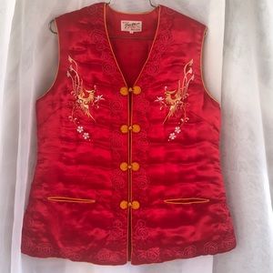 Vintage Satin Embroidered Chinese Vest